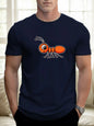 T Shirts For Men Ant 100% Cotton Graphic Printing Summer Round Neck T-Shirt Casual Breathable Street Style Daily Top