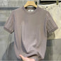 Short-sleeved T-shirt for Men Striped Crochet Knitwear Retro Solid Luxury T-Shirts Slim Stylish Spring Summer Cool Casual Shirt